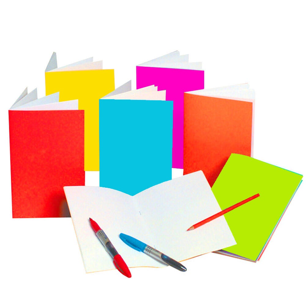 School Smart Bright Blank Books, 8-1/2 x 11 Inches, Assorted Colors, 12 Sheets, Pack of 6 2088952